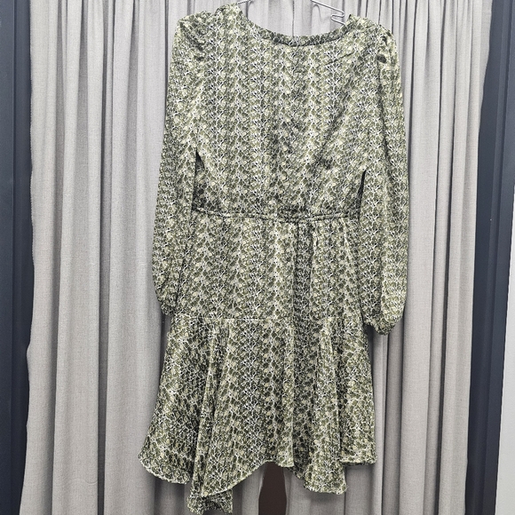 Sam Edelman Ruffle Hem Minidress in Olive Multi Size 8 - Picture 3 of 9